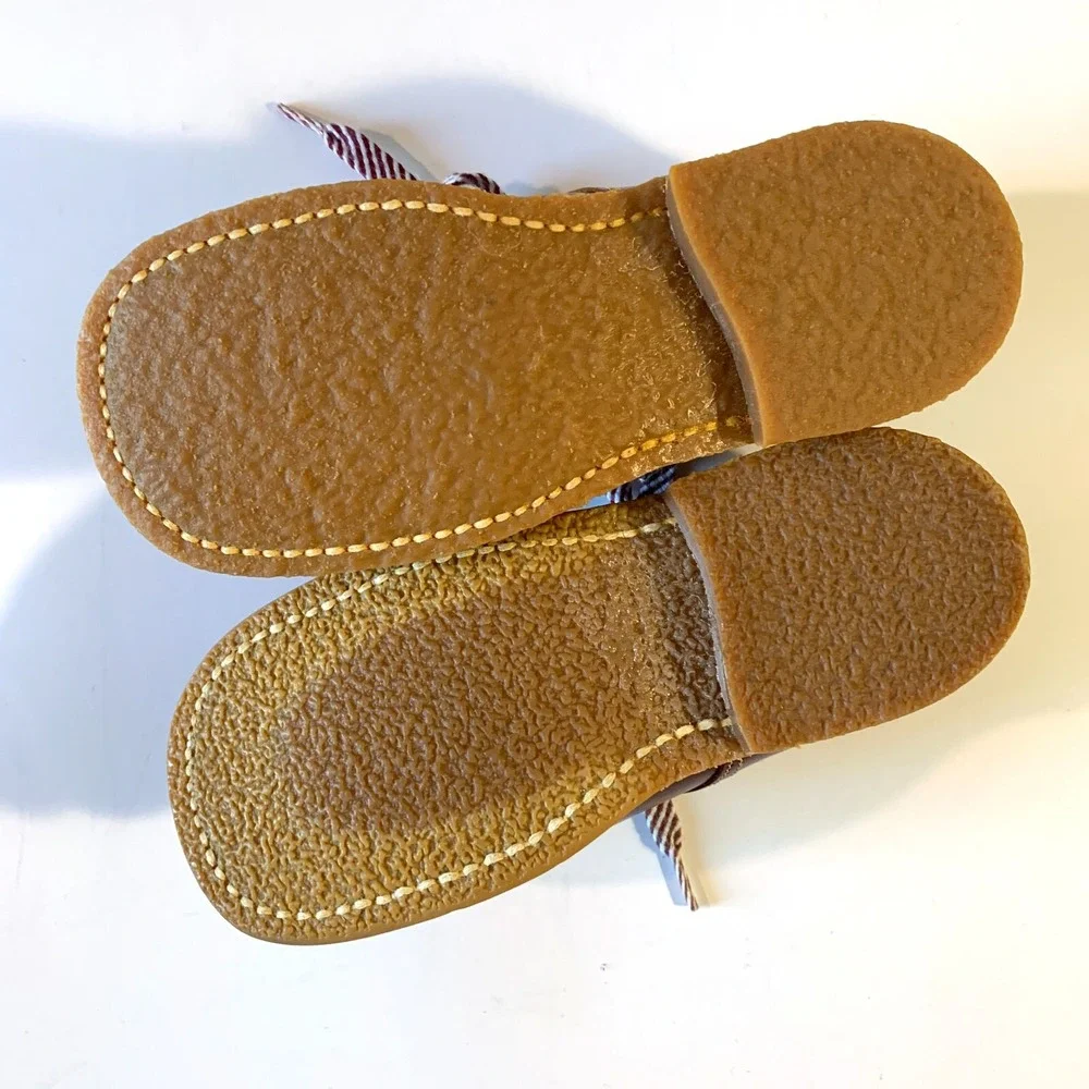 Vintage Retro Toddler Shoes Leather Hard‎ Rubber Soles WSCo Made in USA Sz 8 1/2